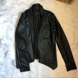 Alapage Black Faux Leather Jacket Size XS